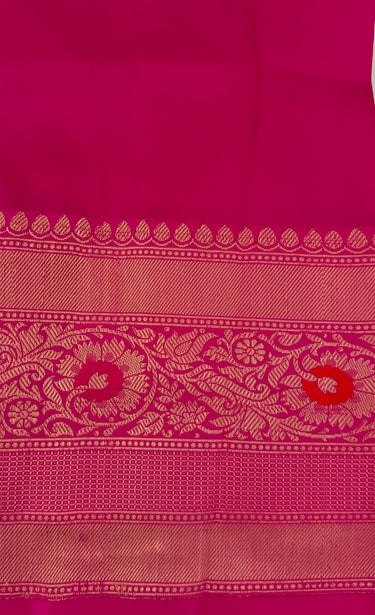 Banarasi Katan Pure Silk Saree | Light Pistachio Green & Pink | Gold Zari | Handwoven | Silk Mark Certified | Ships from California